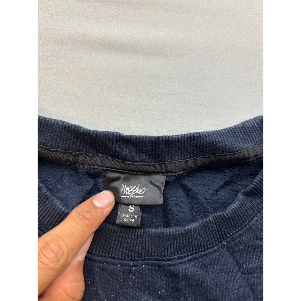 Mossimo Supply Co Mens Small Navy Flecked Sweatshirt Mixed Media Side Zips - Picture 3 of 4